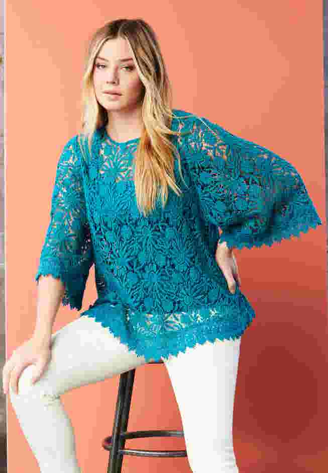 Boatneck Lace Top image number 0