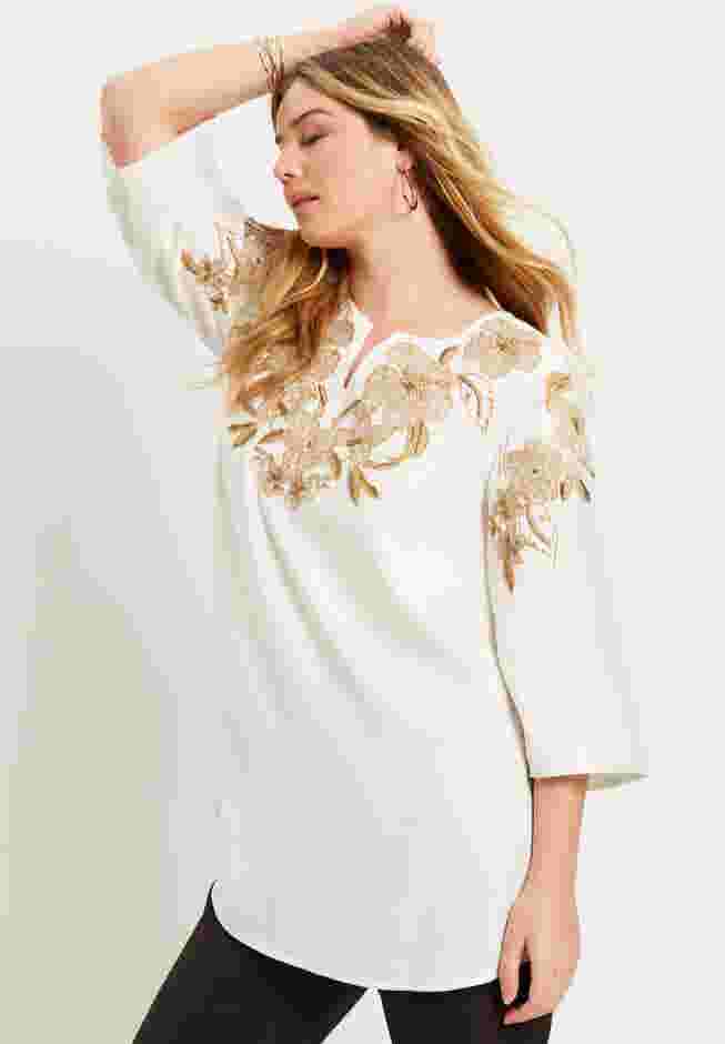 Floral-Embellished Georgette Top image number 2