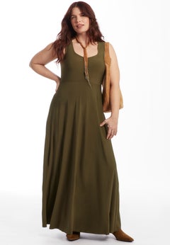 Sleeveless Sweetheart Knit Maxi Dress