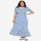 Short Sleeve Tiered Maxi Dress image number null