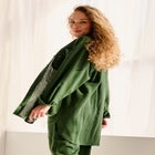 Oversized Linen-Blend Boyfriend Shirt image number 1