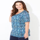 Jeweled Neck Pintuck Top image number null