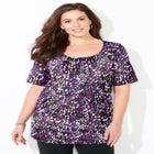 Jeweled Neck Pintuck Top image number null