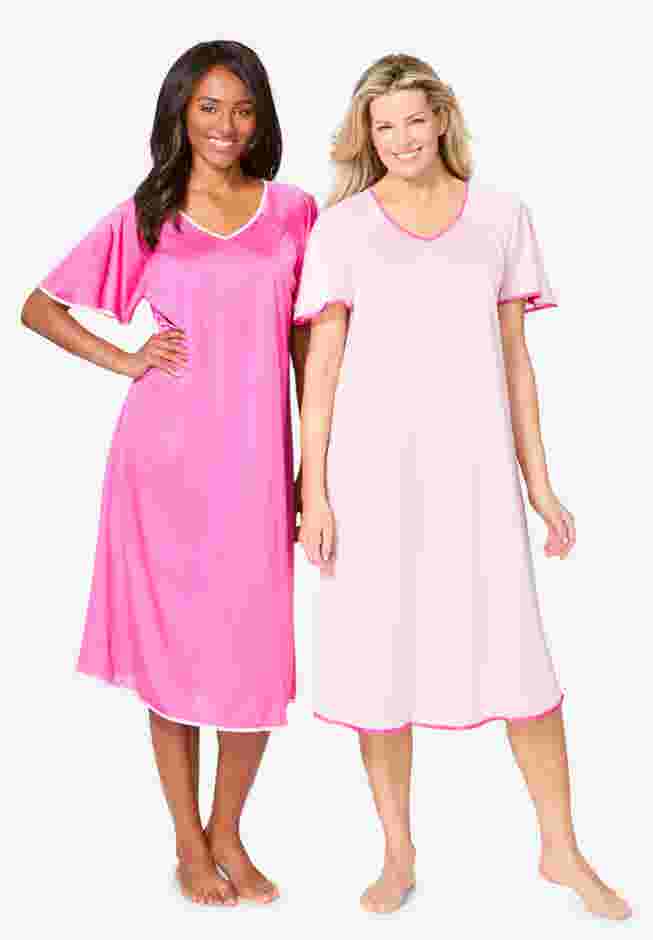 2-Pack Short Silky Gown image number 0