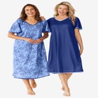 2-Pack Short Silky Gown image number null