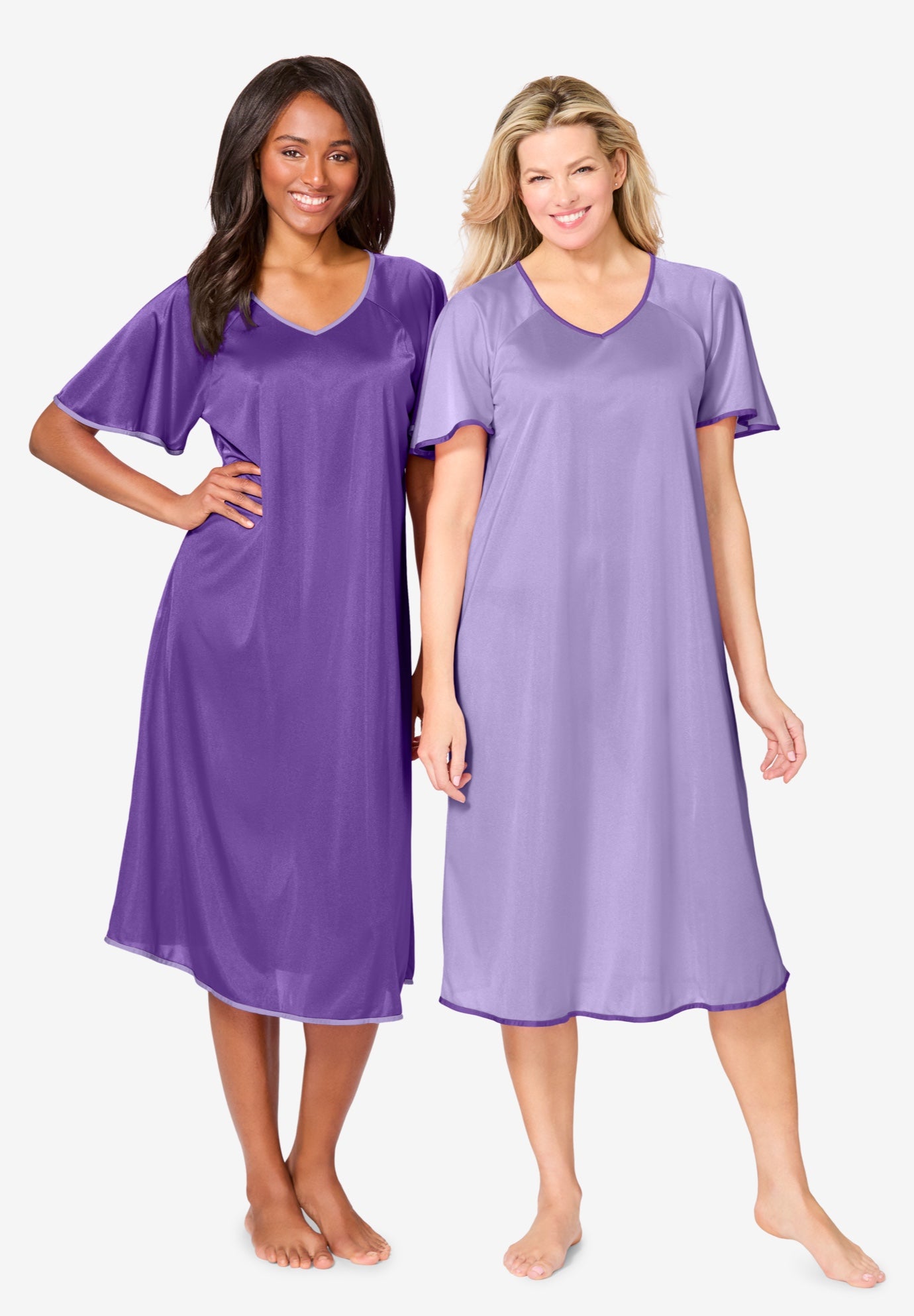 2-Pack Short Silky Gown image number 0
