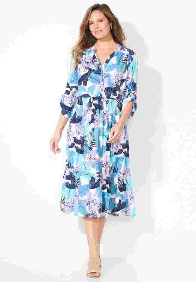 Gauze Midi Shirtdress image number 5