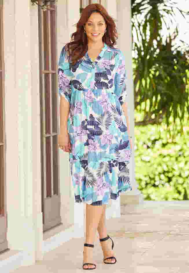 Gauze Midi Shirtdress image number 0