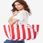 Striped Canvas Tote. image number null