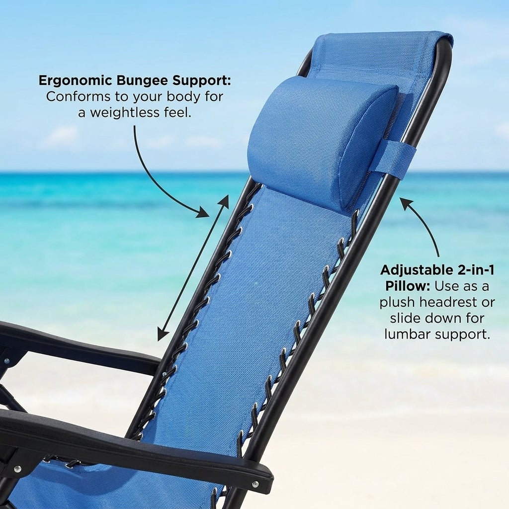 350 lbs. Weight Capacity Zero Gravity chair with Canopy image number 4