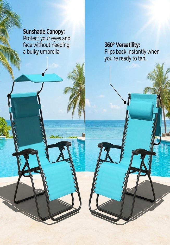 350 lbs. Weight Capacity Zero Gravity chair with Canopy image number 5