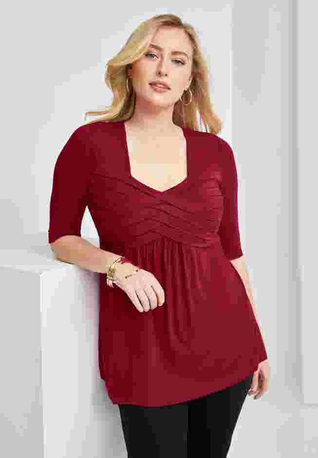 Stretch Knit Pleated Tunic image number 4