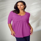 Stretch Knit Pleated Tunic image number null