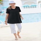 Perfect Short-Sleeve V-Neck Tunic image number null