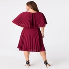 Crepe Pleated Cape Dress image number null