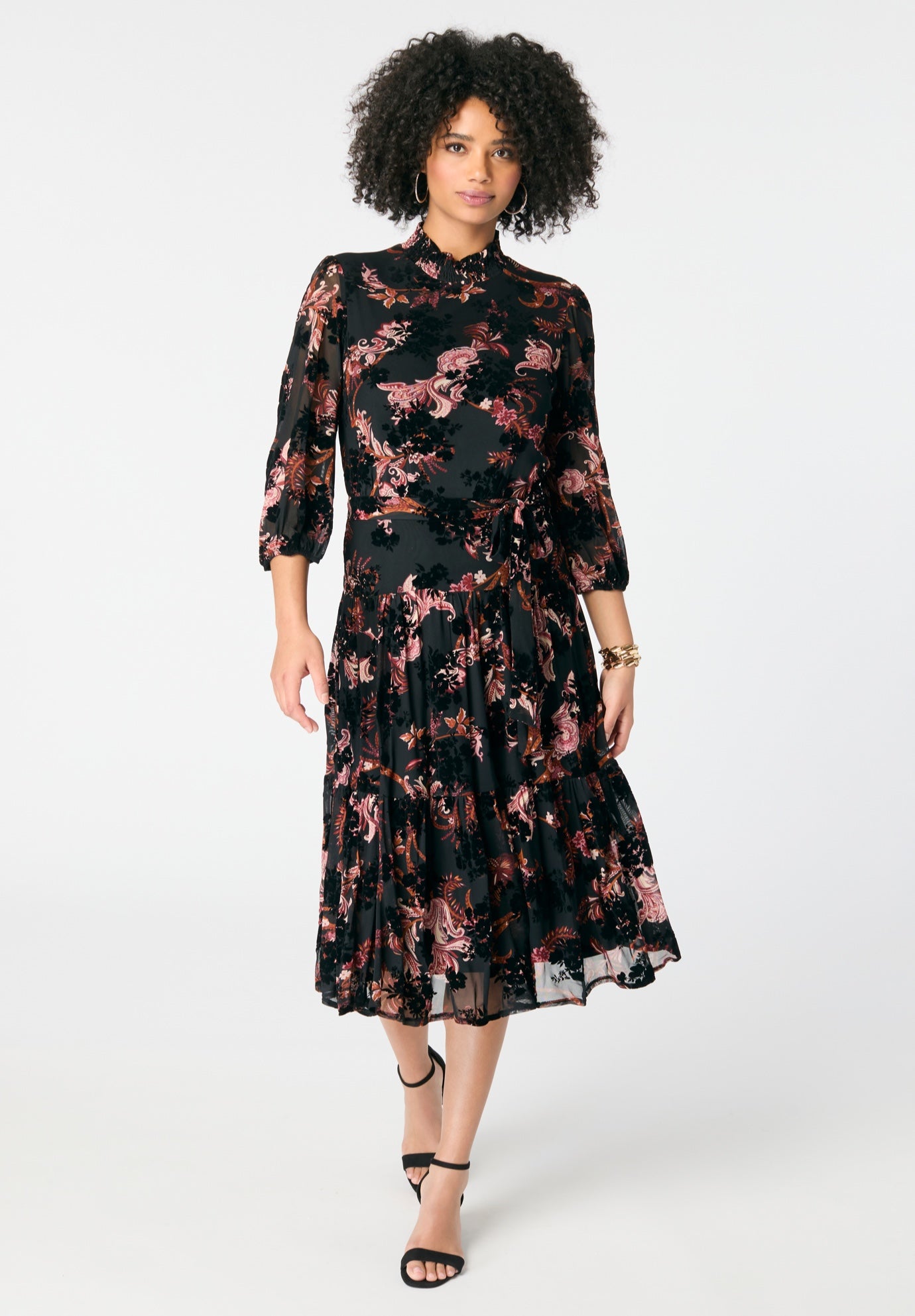 Mockneck Chiffon Dress image number 0