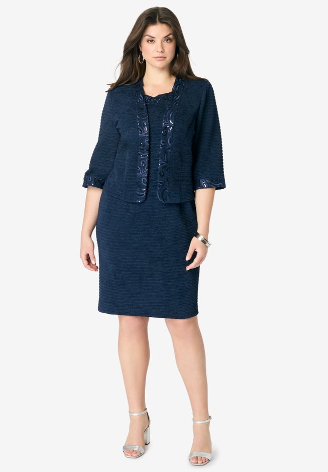 Sheath Dress and Lace Jacket Set image number 0