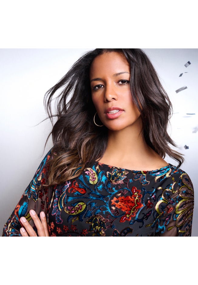 Velvet Burnout Swing Dress image number 4