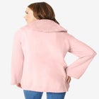 Faux Fur Collar Cardigan Sweater. image number null