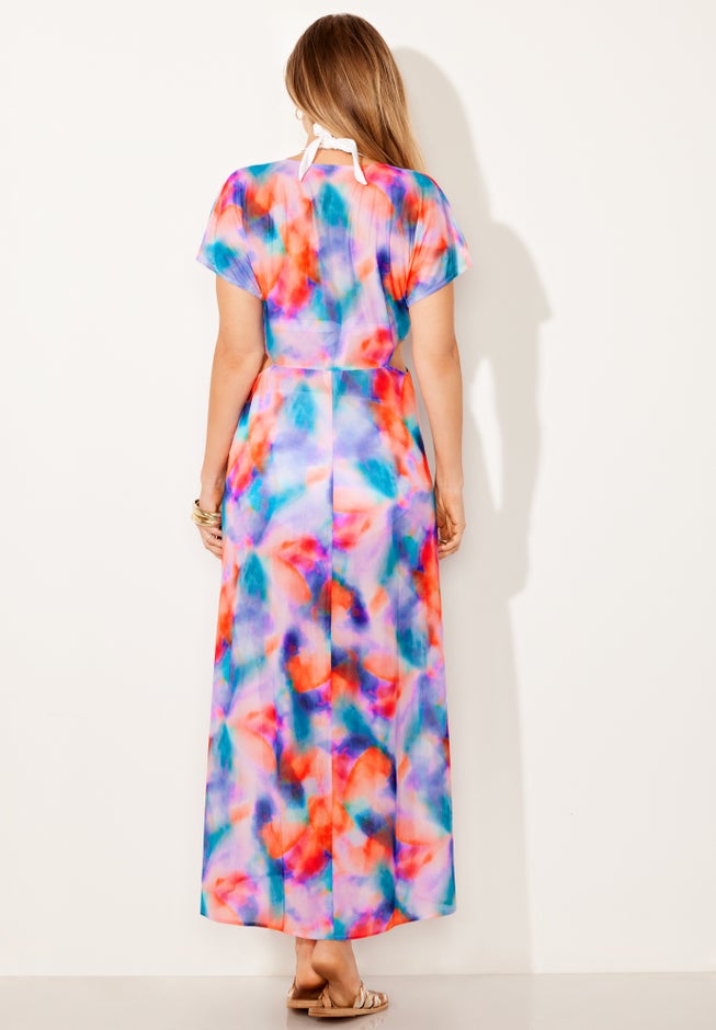 Twist Front Mesh Cut-Out Cover Up Dress image number 1