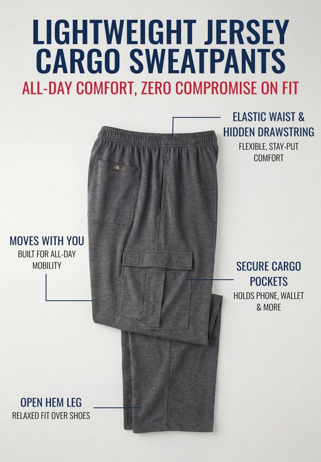 Lightweight Jersey Cargo Sweatpants image number 1