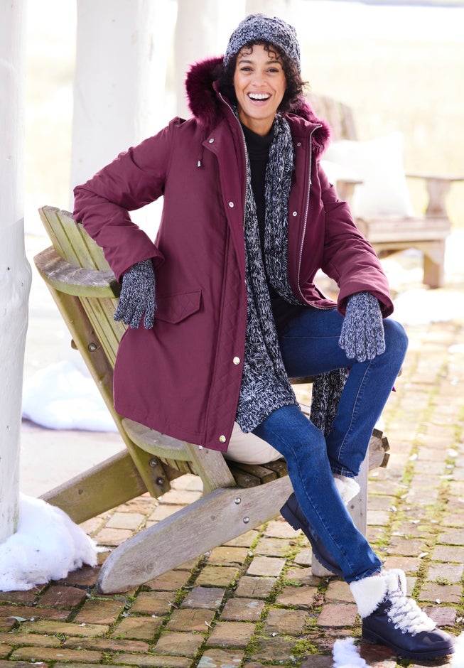 Faux Fur Down Parka Coat image number 4