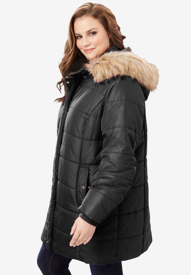 Plus Size Classic Length Puffer Coat image number 2