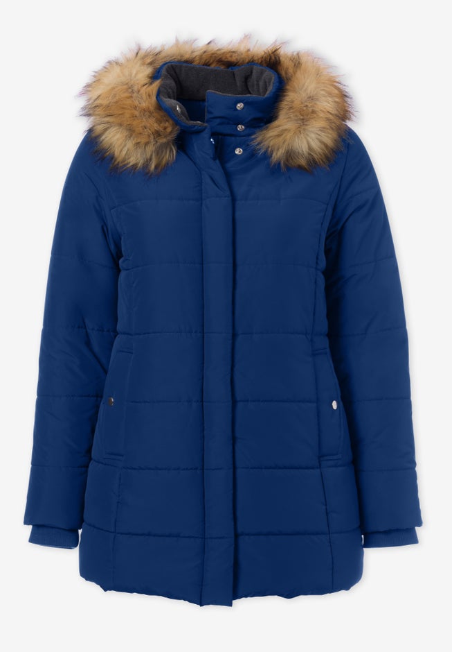 Plus Size Classic Length Puffer Coat image number 6