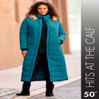 Plus Size Maxi Length Puffer Coat image number null