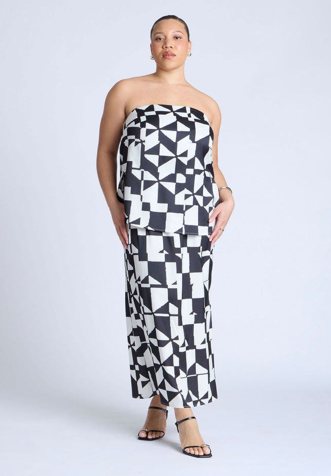 Column Satin Tube Top image number 2