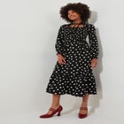 Long Sleeve Smocked Midi Dress image number null