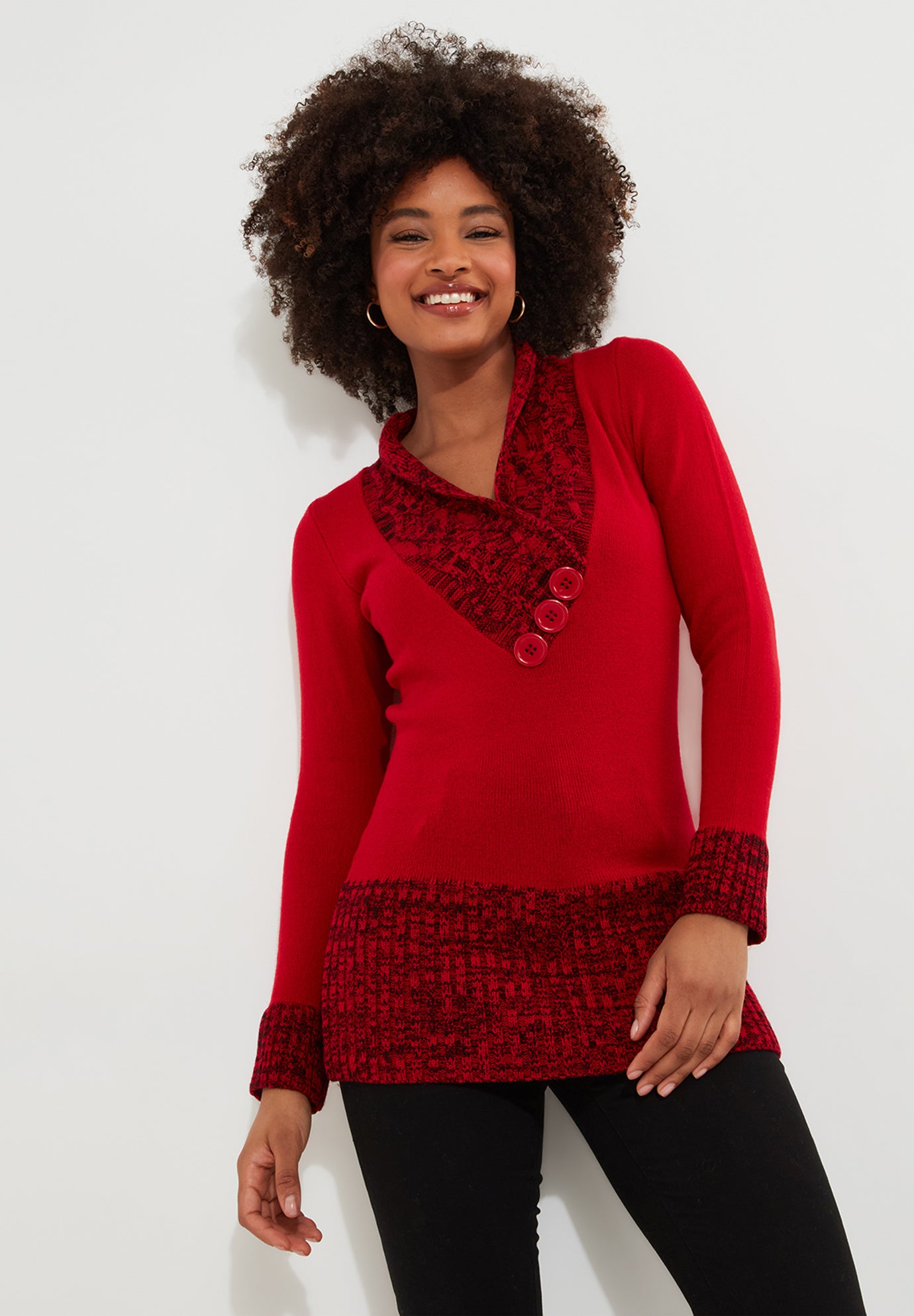 Button Cable Sweater image number 0