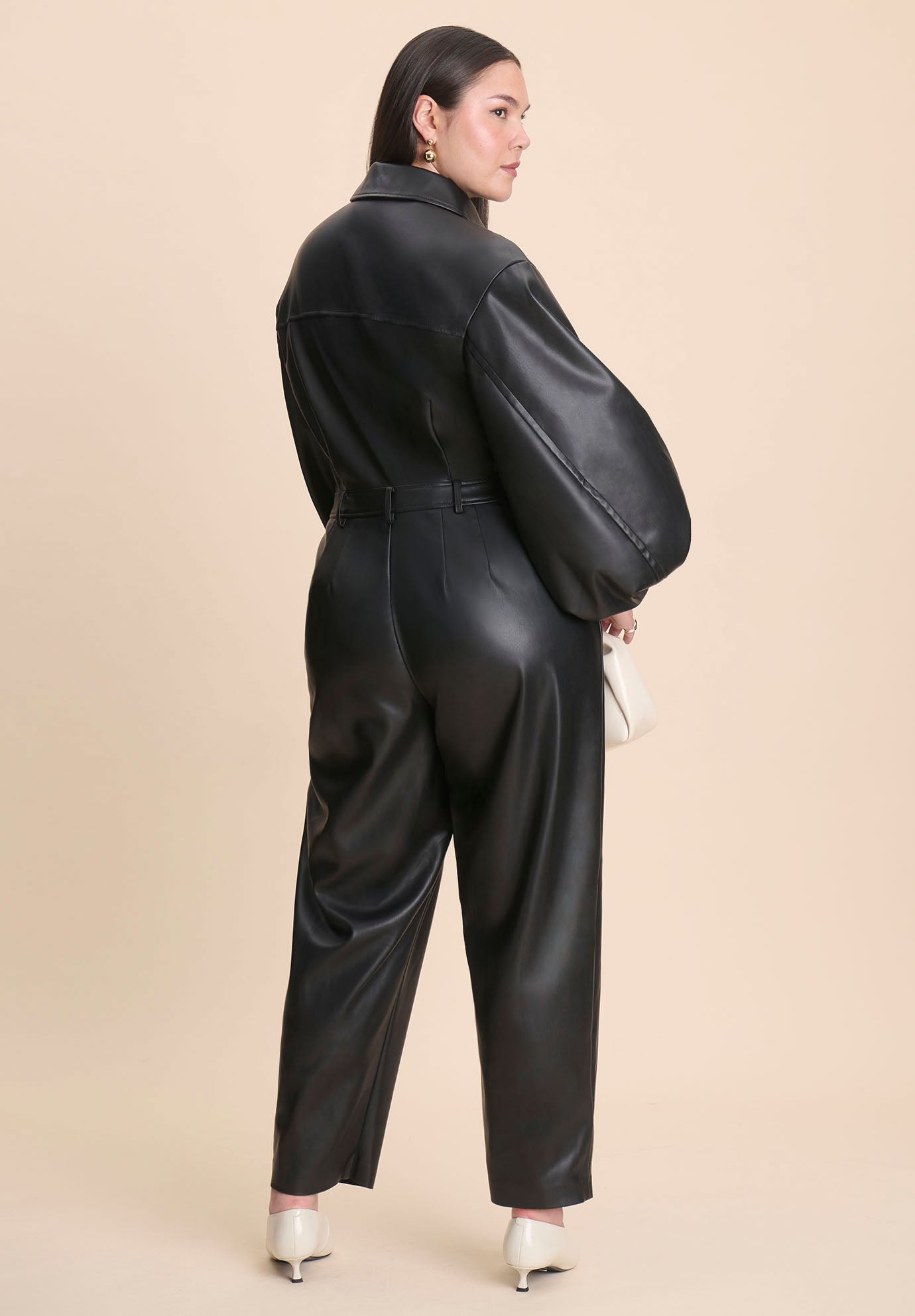 Faux Leather Straight Jumpsuit image number 3