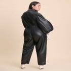 Faux Leather Straight Jumpsuit image number 3