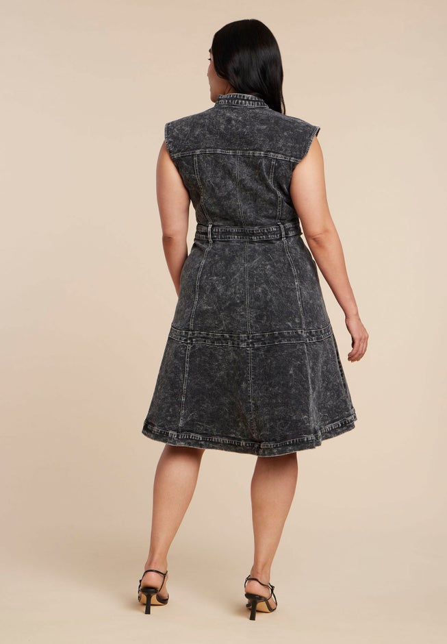 Fit And Flare Denim Dress image number 1