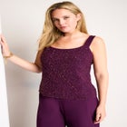 3-Piece Pant Set With Beaded Tank image number null