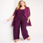 3-Piece Pant Set With Beaded Tank image number null