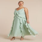 Textured Ruffle Cami Dress image number 1