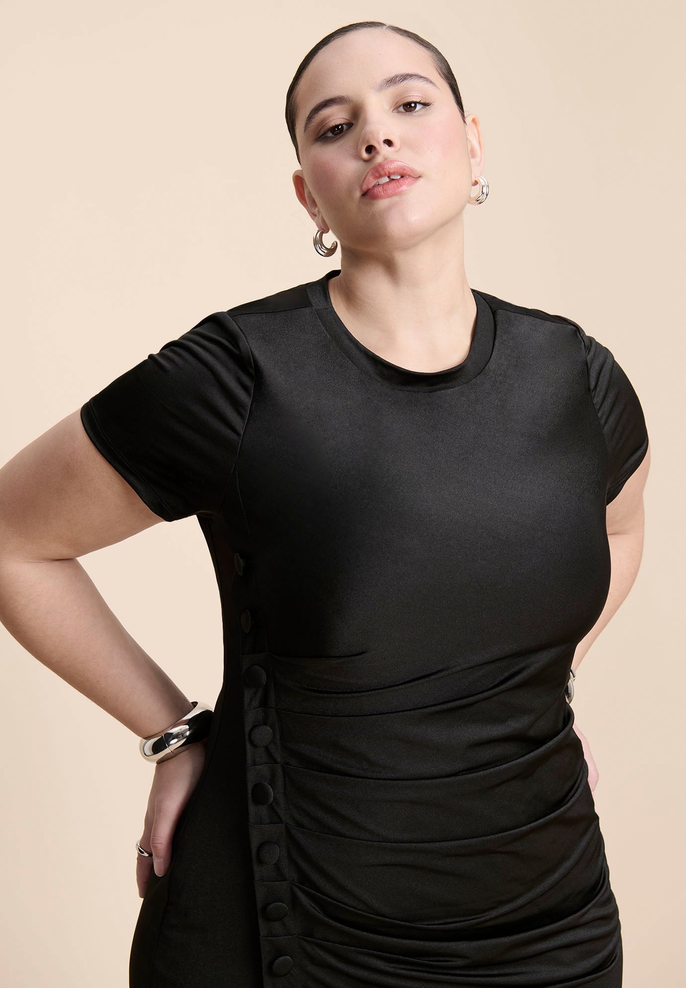 Slinky Dress W Buttons image number 3