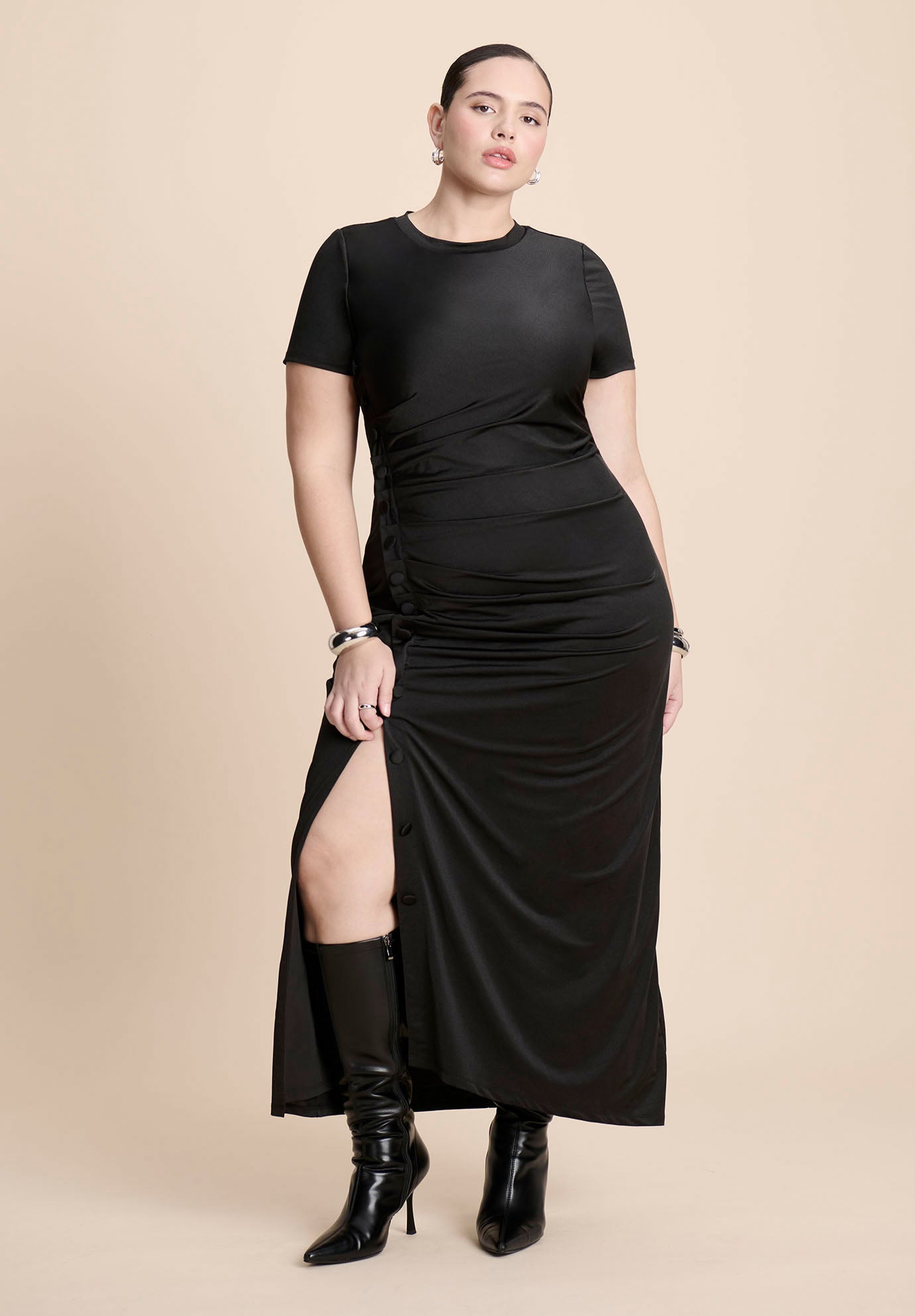 Slinky Dress W Buttons image number 0