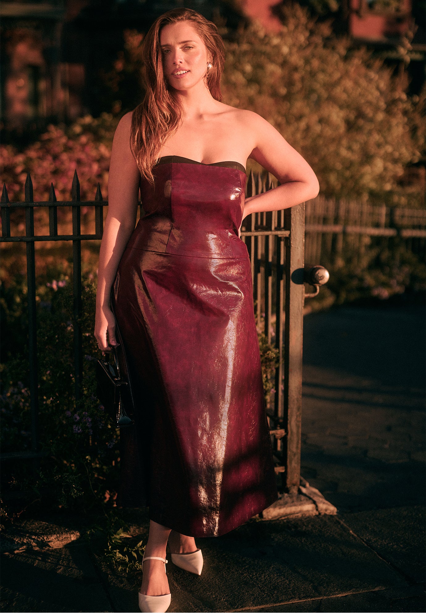 Textured Faux Leather Dress With Cup Detail image number 0