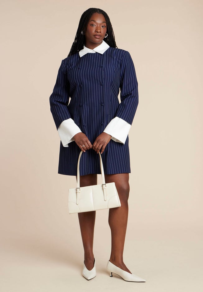 Twofer Pinstripe Blazer Dress image number 1