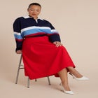 Pleated Belted Midi Skirt image number null