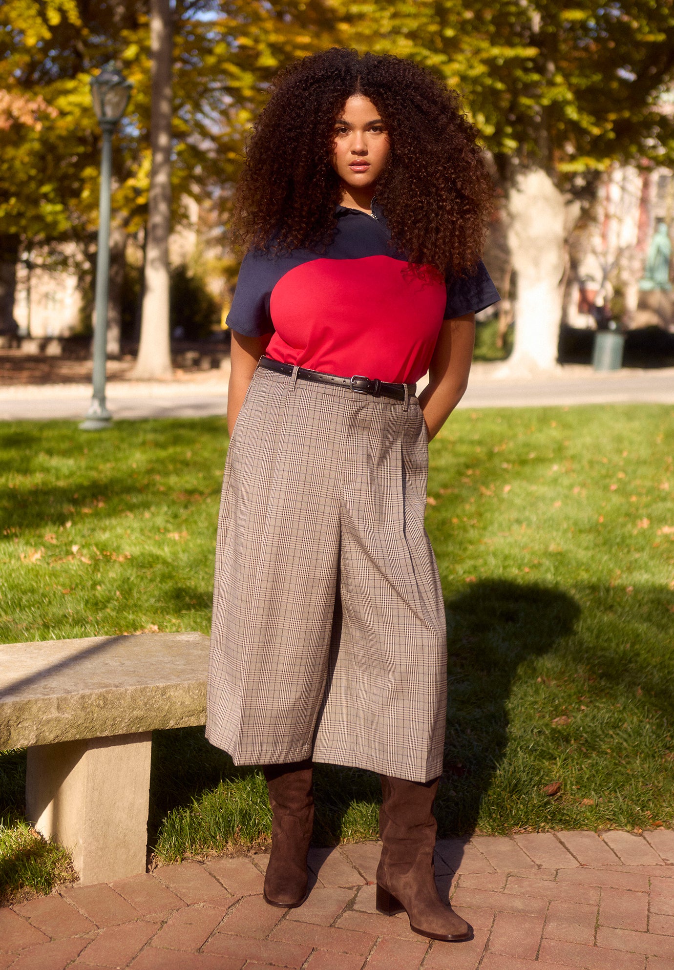 Plaid Culotte Trouser image number 0