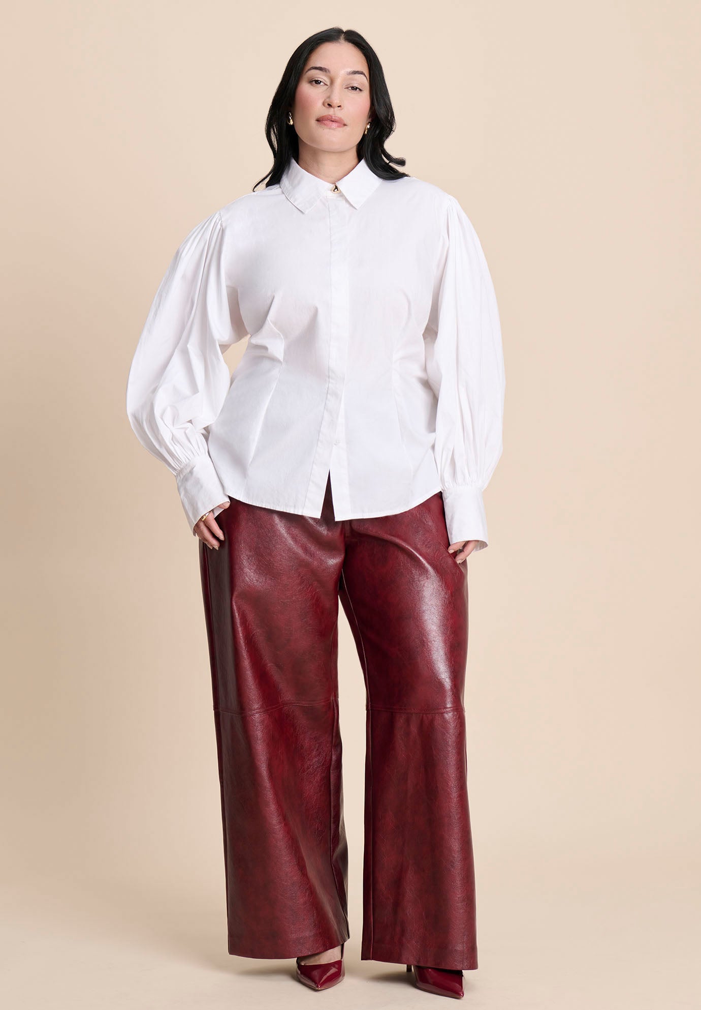 Poet Sleeve Button Up Shirt image number 3