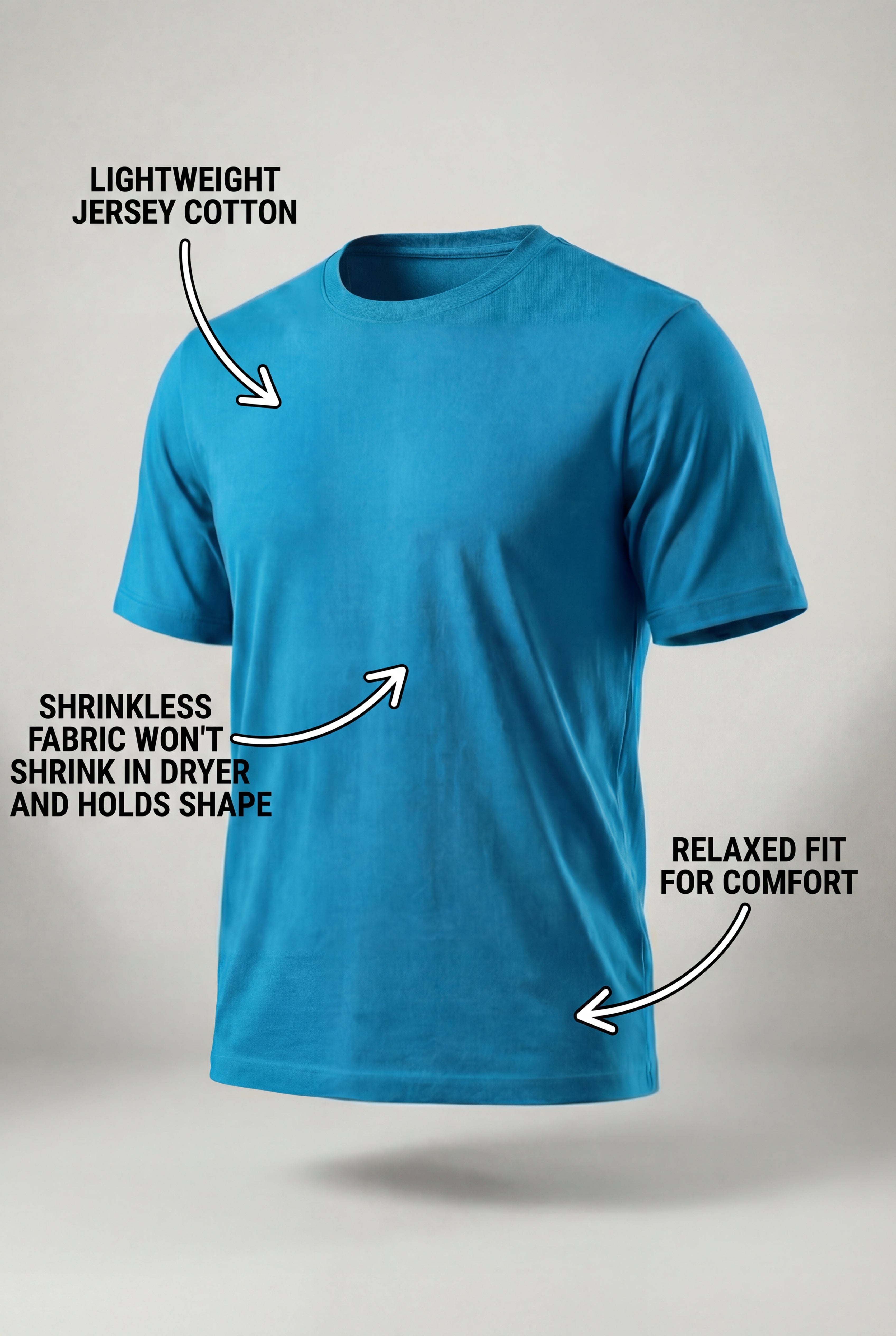 Shrink-Less&trade; Lightweight Crewneck T-Shirt image number 1