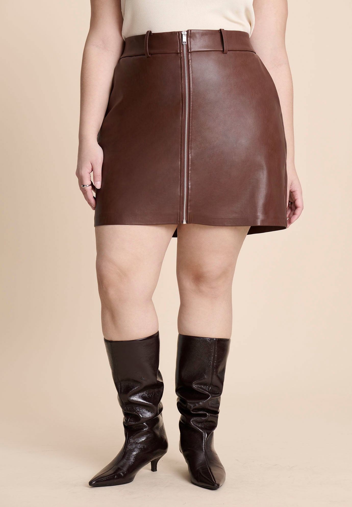 Faux Leather Mini Skirt image number 0