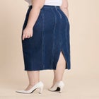 Seamed Denim Column Skirt image number null