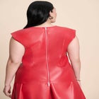 Faux Leather Top With Dramatic Neck image number null
