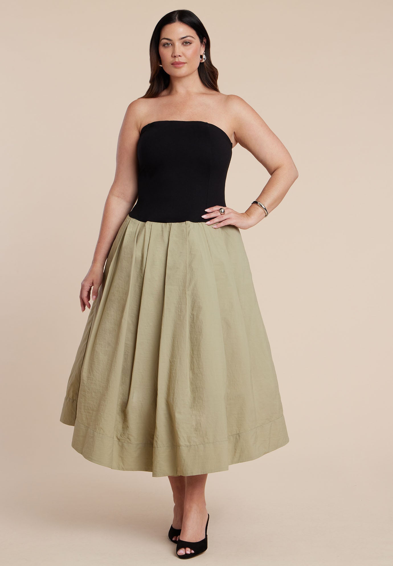 Strapless Combo Dress image number 2